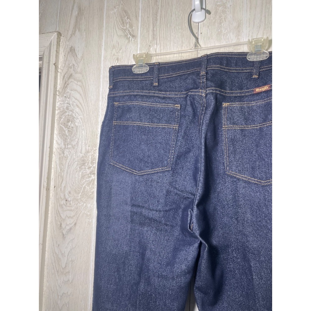 Vintage Wrangler Jeans Mens 38x29 70s 80s Dark Blue Denim Straight Western - Picture 5 of 8